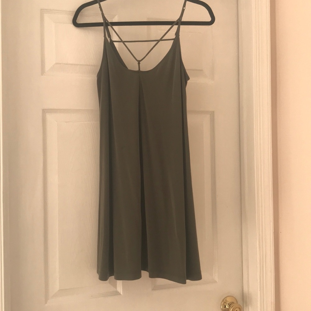 Army green swing dress